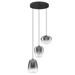 Lampadari Cucina-Selezionato da Mazzolaluce Lampadario per cucina nero led 3000k con 3 vetri design