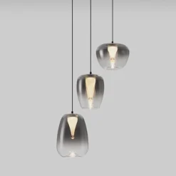 Lampadari Cucina-Selezionato da Mazzolaluce Lampadario per cucina nero led 3000k con 3 vetri design