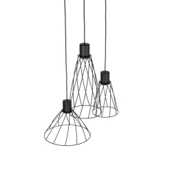 Lampadari Cucina-Selezionato da Mazzolaluce Lampadario per cucina nero tre elementi diffusori a gabbia