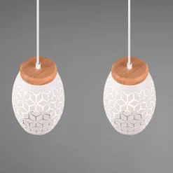 Lampadari Cucina-Selezionato da Mazzolaluce Lampadario per cucina paralume bianco traforato