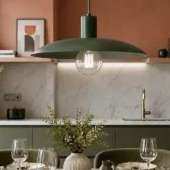 Lampadari Cucina-Selezionato da Mazzolaluce Lampadario per cucina piatto verde 41 cm di metallo