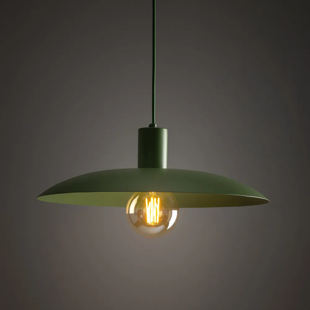 Lampadari Cucina-Selezionato da Mazzolaluce Lampadario per cucina piatto verde 41 cm di metallo