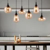 Lampadari Cucina-Selezionato da Mazzolaluce Lampadario per cucina portalampade vetro ambrato