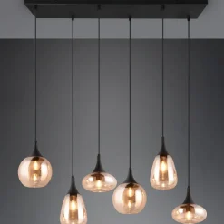Lampadari Cucina-Selezionato da Mazzolaluce Lampadario per cucina portalampade vetro ambrato