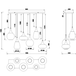 Lampadari Cucina-Selezionato da Mazzolaluce Lampadario per cucina portalampade vetro ambrato