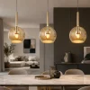 Lampadari Cucina-Top Light Lampadario per cucina sfere vetro ambra