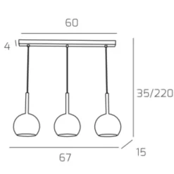 Lampadari Cucina-Top Light Lampadario per cucina sfere vetro ambra