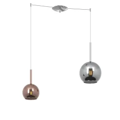 Lampadari Cucina-Top Light Lampadario per cucina sfere vetro rame cromo