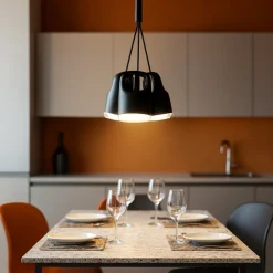 Lampadari Cucina-Vivida International Lampadario per cucina tre luci nero grappolo vivida bag led 12w 3000k