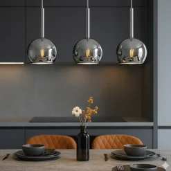 Lampadari Cucina-Top Light Lampadario per cucina vetri cromo