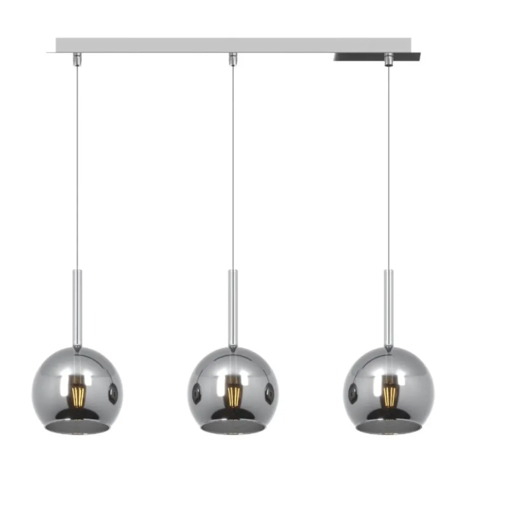 Lampadari Cucina-Top Light Lampadario per cucina vetri cromo