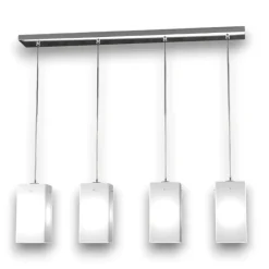 Lampadari Cucina-Top Light Lampadario per cucina vetri quadrati bianchi