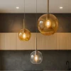 Lampadari Cucina-Top Light Lampadario per cucina vetri trasparente ambra
