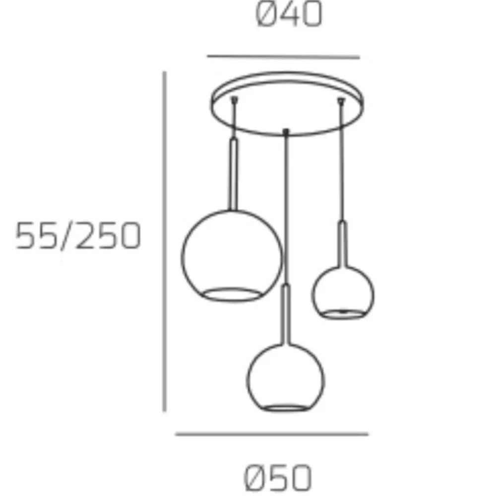 Lampadari Cucina-Top Light Lampadario per cucina vetri trasparente ambra