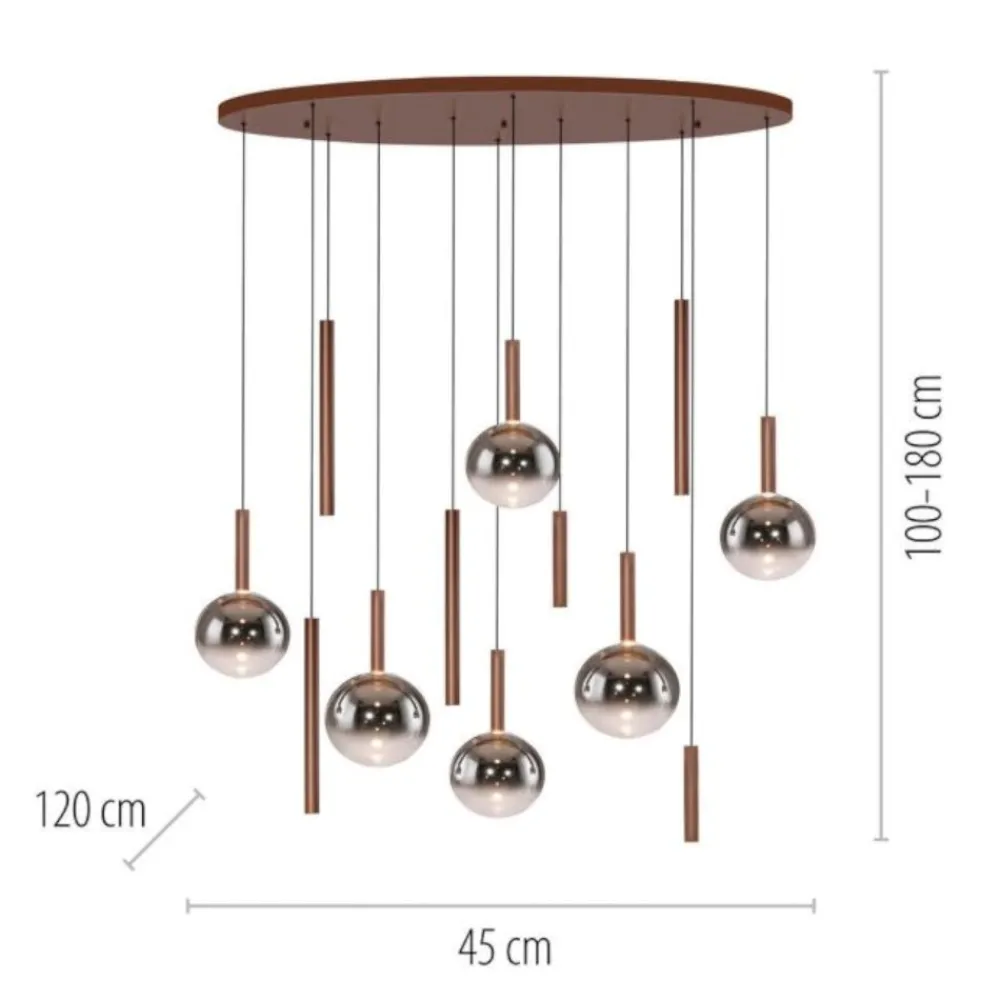Lampadari Moderni-Selezionato da Mazzolaluce Lampadario per grande soggiorno moderno con pendenti