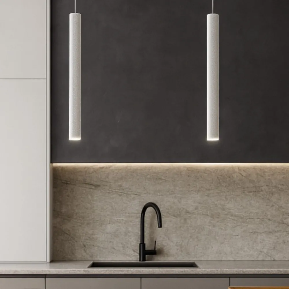 Lampadari Cucina-Top Light Lampadario per isola cucina cilindri grigio con decentramento