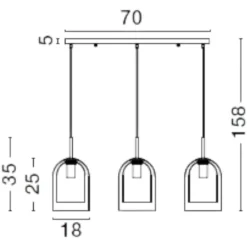 Lampadari Cucina-Selezionato da Mazzolaluce Lampadario per isola cucina doppi vetri ambra 3 luci
