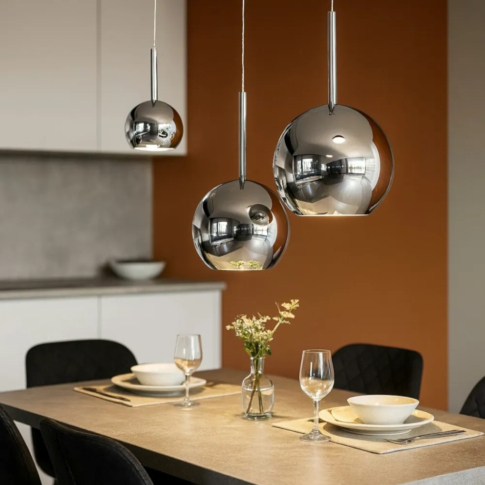 Lampadari Cucina-Top Light Lampadario per isola cucina pendenti sfere cromo