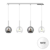 Lampadari Cucina-Top Light Lampadario per isola cucina vetri cromo trasparente base metallo bianco