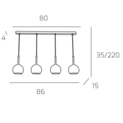Lampadari Cucina-Top Light Lampadario per isola cucina vetri cromo trasparente base metallo bianco