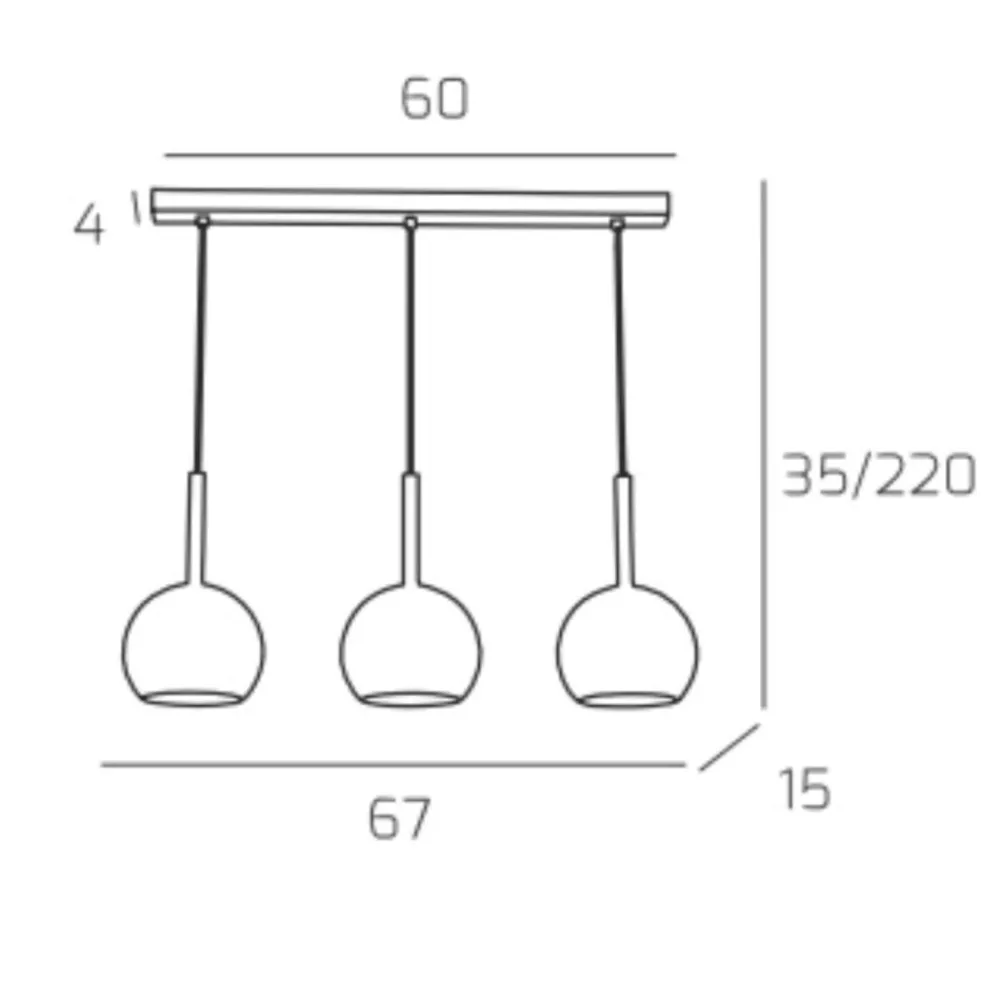 Lampadari Cucina-Top Light Lampadario per isola cucina vetri sfere trasparenti