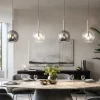Lampadari Cucina-Top Light Lampadario per isola cucina vetri cromo trasparente