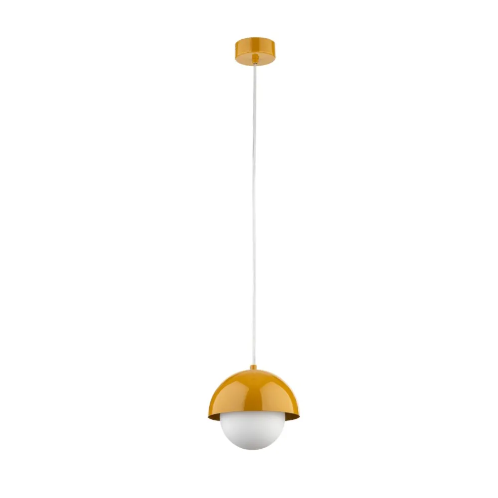 Lampadari Cucina-Selezionato da Mazzolaluce Lampadario per isola penisola cucina ocra a cupola 17 cm
