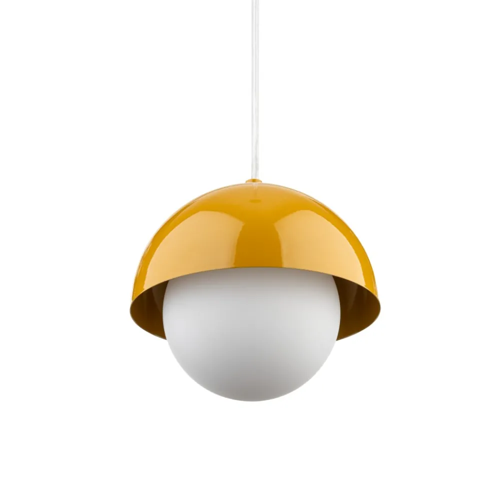 Lampadari Cucina-Selezionato da Mazzolaluce Lampadario per isola penisola cucina ocra a cupola 17 cm