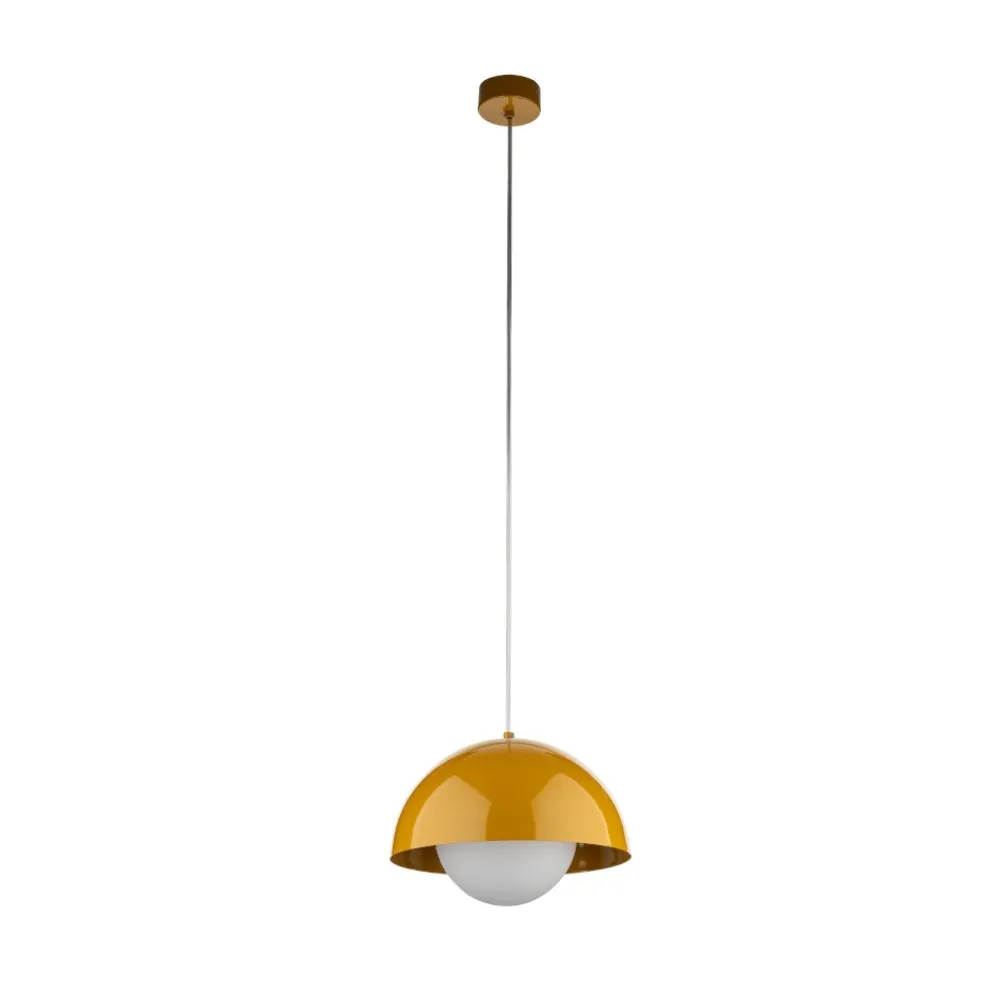 Lampadari Cucina-Selezionato da Mazzolaluce Lampadario per isola penisola cucina ocra a cupola 27 cm