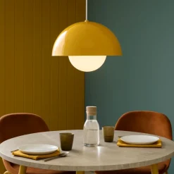 Lampadari Cucina-Selezionato da Mazzolaluce Lampadario per isola penisola cucina ocra a cupola 27 cm