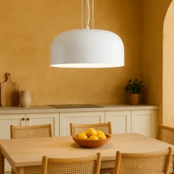Lampadari Cucina-Perenz Illuminazione Lampadario per sala da pranzo cupola di vetro 50cm bianca perenz glossy