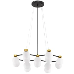 Lampadari Moderni-Selezionato da Mazzolaluce Lampadario per sala da pranzo stile contemporaneo nero oro