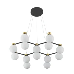 Lampadari Moderni-Selezionato da Mazzolaluce Lampadario per sala da pranzo stile contemporaneo nero oro