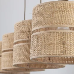 Lampadari Moderni-Selezionato da Mazzolaluce Lampadario per sala da pranzo paralumi di paglia