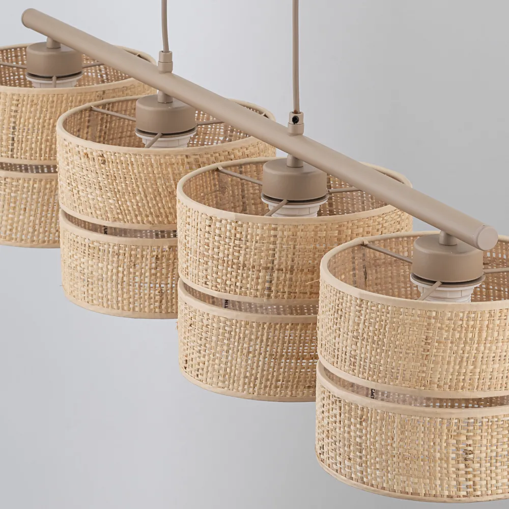 Lampadari Moderni-Selezionato da Mazzolaluce Lampadario per sala da pranzo paralumi di paglia