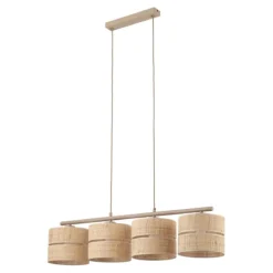 Lampadari Moderni-Selezionato da Mazzolaluce Lampadario per sala da pranzo paralumi di paglia