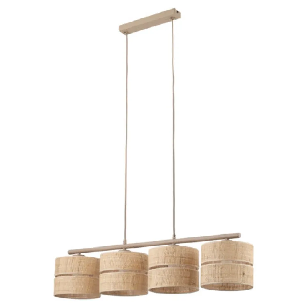 Lampadari Moderni-Selezionato da Mazzolaluce Lampadario per sala da pranzo paralumi di paglia