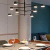 Lampadari Moderni-Selezionato da Mazzolaluce Lampadario per sala da pranzo moderna nero luci orientabili dimmerabili