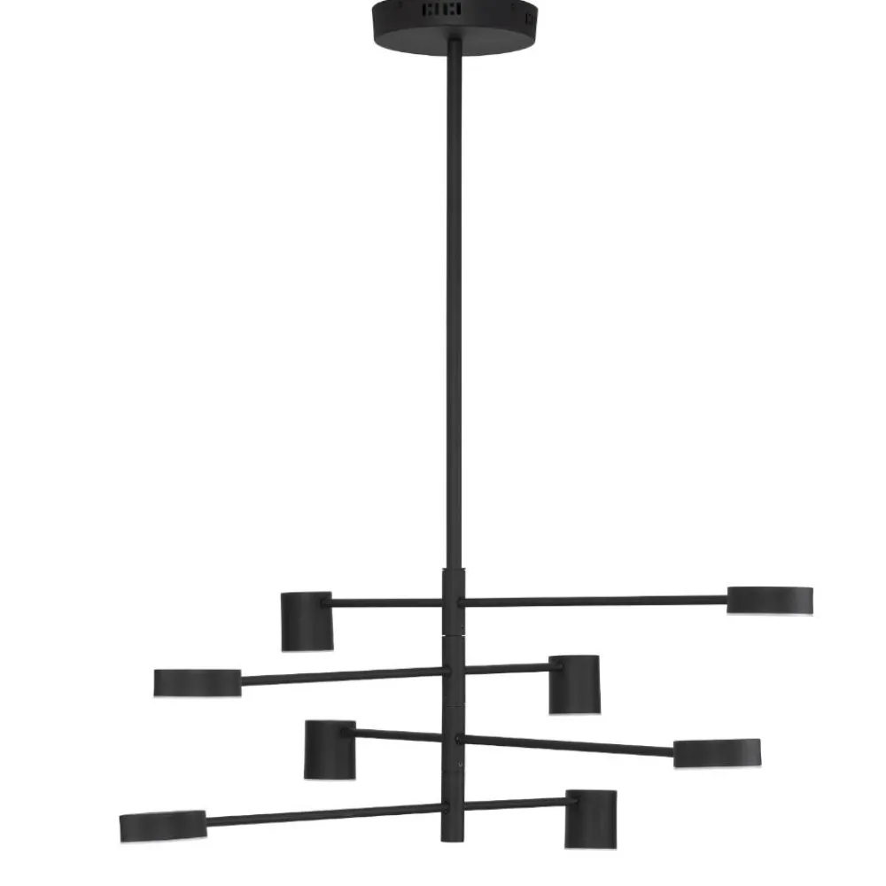 Lampadari Moderni-Selezionato da Mazzolaluce Lampadario per sala da pranzo moderna nero luci orientabili dimmerabili