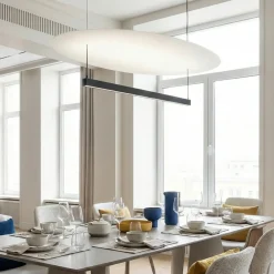 Lampadari Moderni-Selezionato da Mazzolaluce Lampadario per sala moderna nero led 55w dimmerabile 3000k