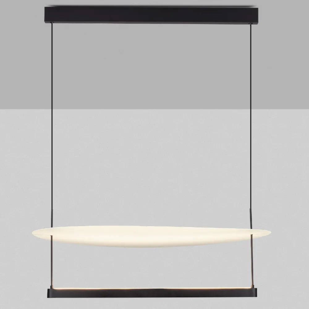 Lampadari Moderni-Selezionato da Mazzolaluce Lampadario per sala moderna nero led 55w dimmerabile 3000k