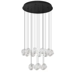 Lampadari Moderni-Selezionato da Mazzolaluce Lampadario per salone moderno pendenti vetri a grappolo
