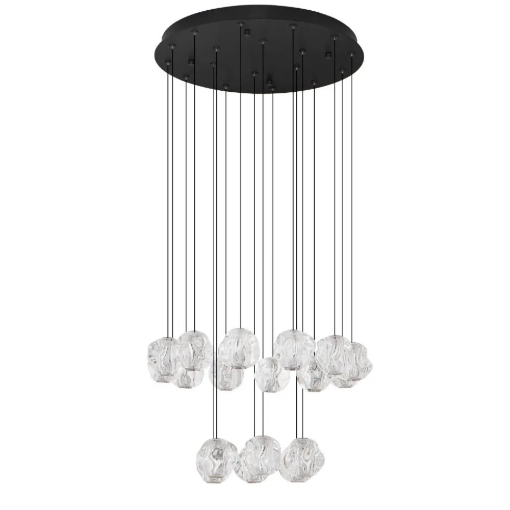 Lampadari Moderni-Selezionato da Mazzolaluce Lampadario per salone moderno pendenti vetri a grappolo
