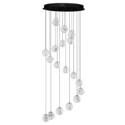 Lampadari Moderni-Selezionato da Mazzolaluce Lampadario per salone moderno pendenti vetri a grappolo