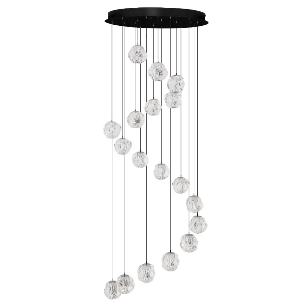 Lampadari Moderni-Selezionato da Mazzolaluce Lampadario per salone moderno pendenti vetri a grappolo