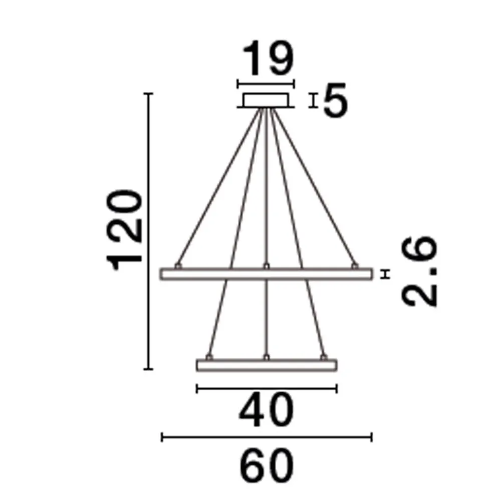 Lampadari Moderni-Selezionato da Mazzolaluce Lampadario per salone moderno cerchi bianchi led 3000k dimmerabili