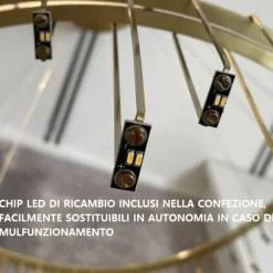 Lampadari Moderni-Selezionato da Mazzolaluce Lampadario per salone stelle cadenti oro ramato moderno led 72w 3000k