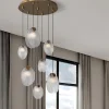 Lampadari Moderni-Selezionato da Mazzolaluce Lampadario per salone stile contemporaneo conchiglie di vetro