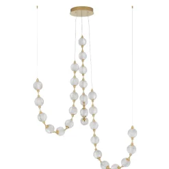 Lampadari Moderni-Selezionato da Mazzolaluce Lampadario per salotto contemporaneo con decentramento sfere vetro led 3000k