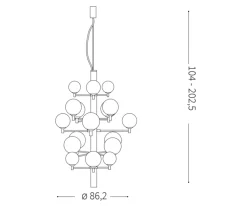 Lampadari Moderni-Ideal Lux Lampadario per salotto copernico sp20 nero